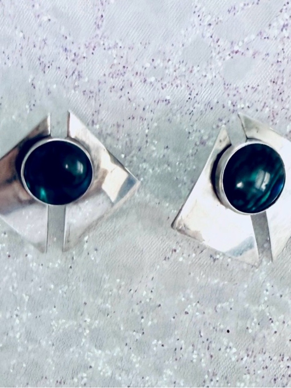 Elegant Silver and Blue Earrings